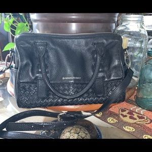 B. Makowsky Black Leather Satchel